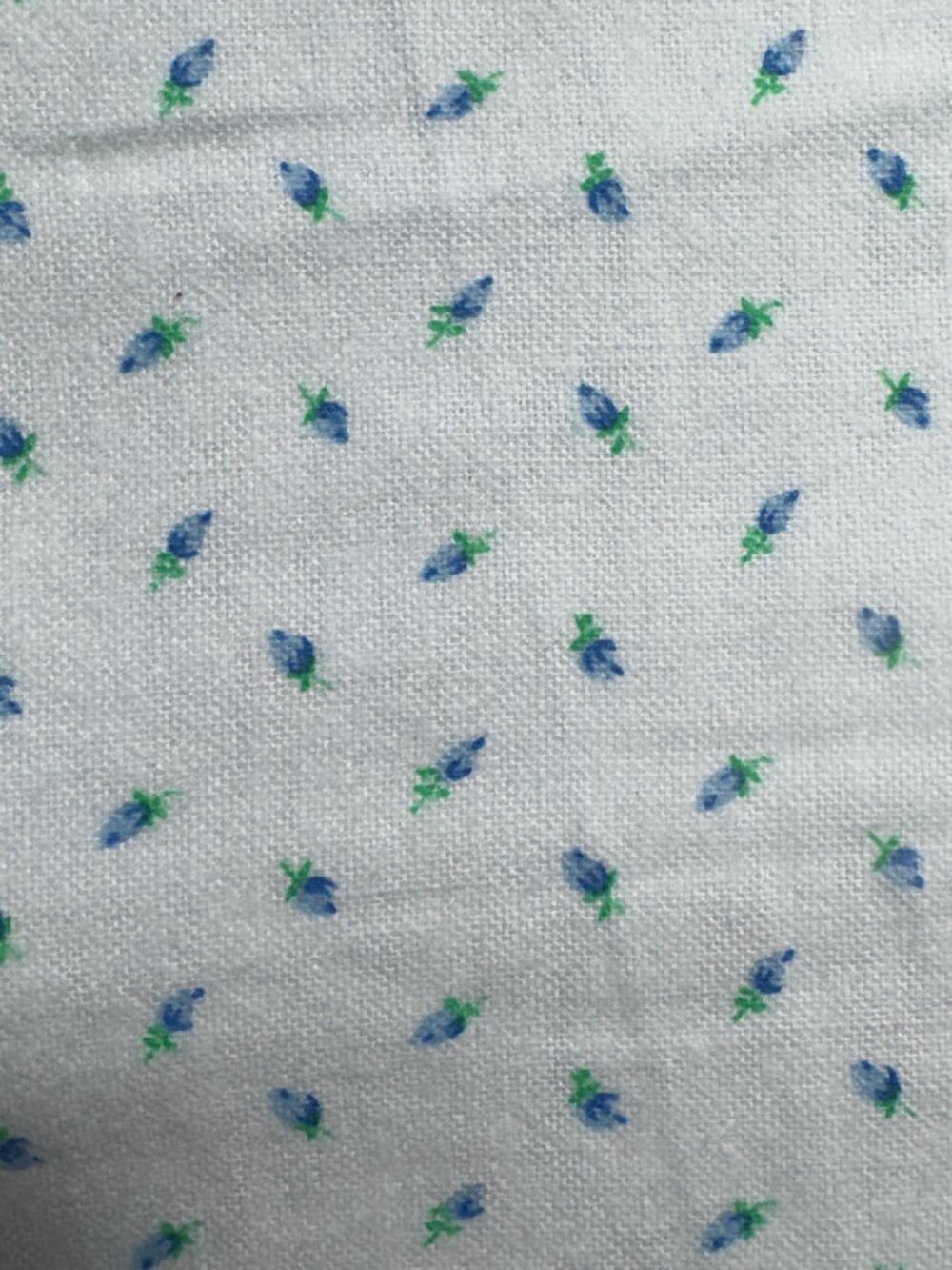 Vintage Ditsy Blue Rosebud Floral 44" X 44" FLANNEL Fabric #125